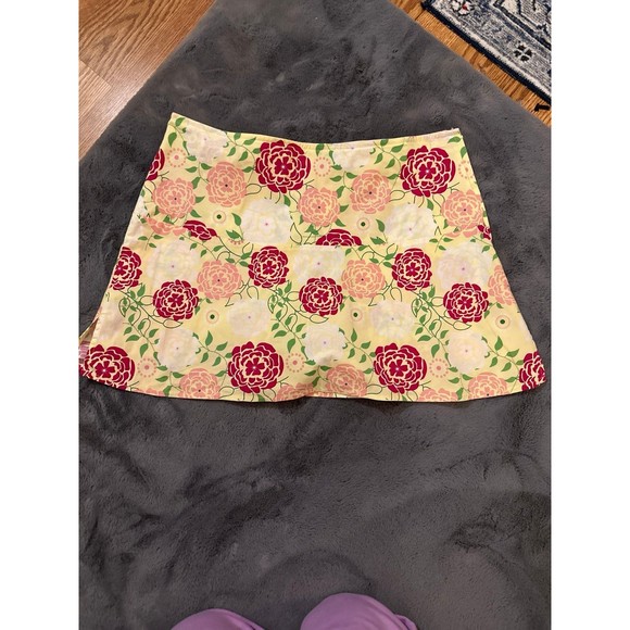 Duck Head Skort/Skirt Green With Rose Design With Side Zip Size 9 - Picture 1 of 4